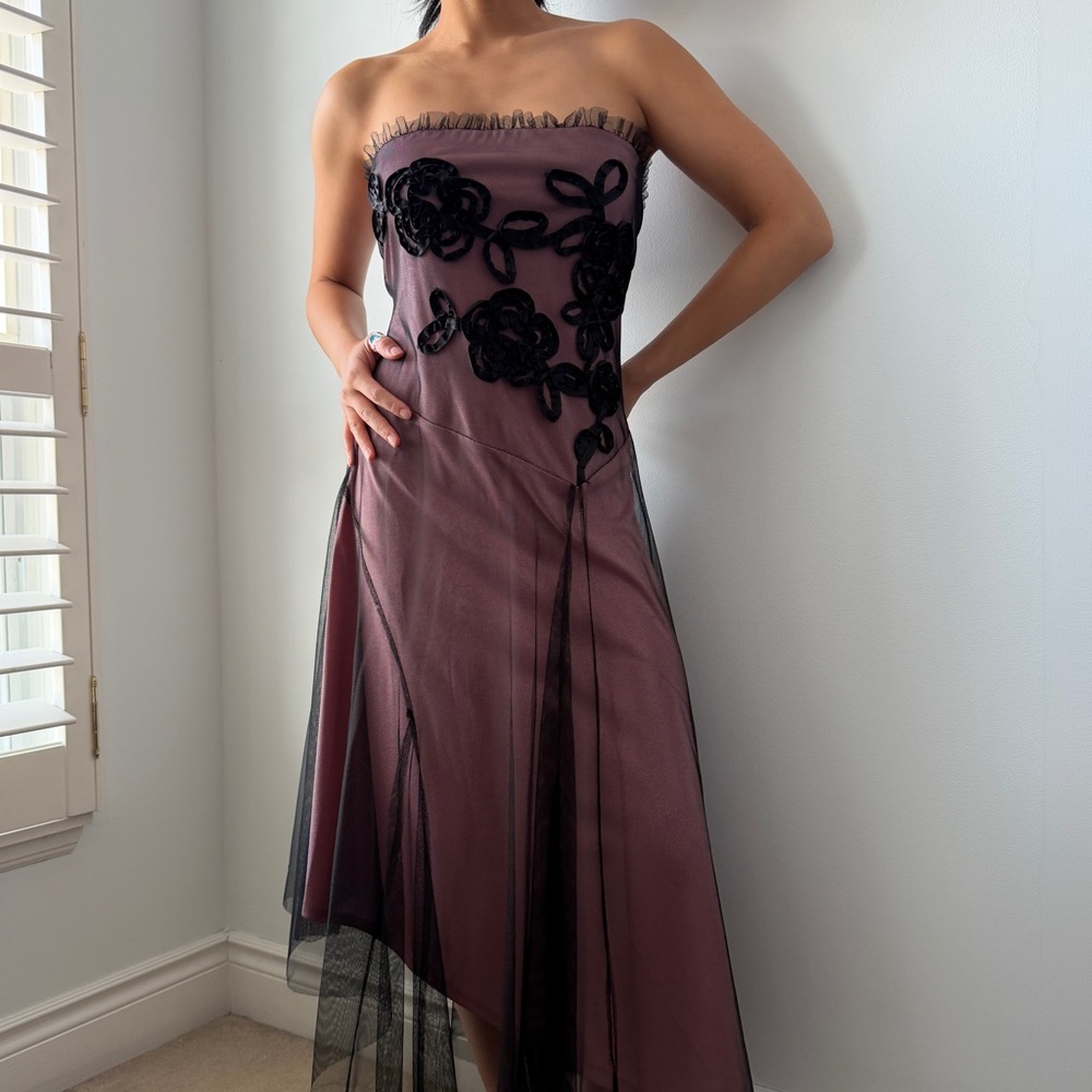 90s Made in Canada Pink Strapless Evening Gown - Medium